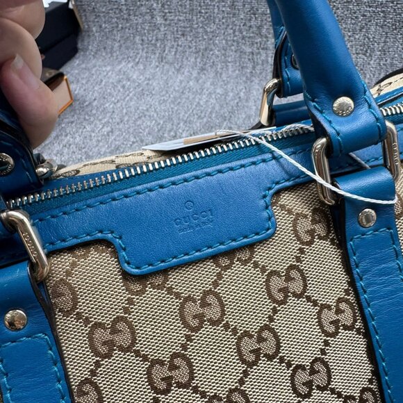 GUCCI Boston Brown Leather Satchel 588-081625 - Picture 3 of 15